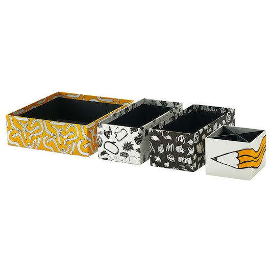 LYSMASK - Box, set of 4, patterned/multicolour