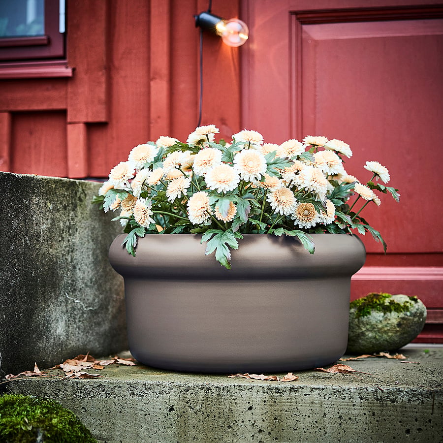 MÅBÄRSBUSKE plant pot, outdoor dark beige, 44 cm