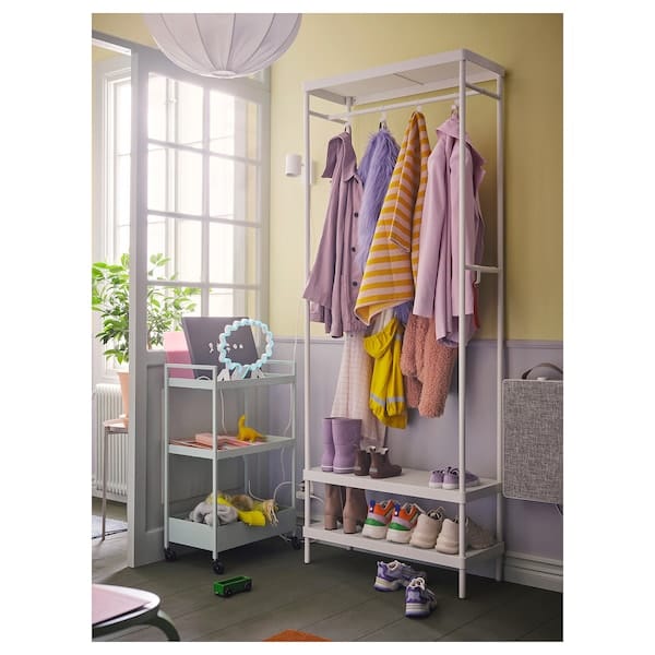 Ikea MACKAPÄR - Coat rack with shoe storage unit, white, 78x32x200 cm