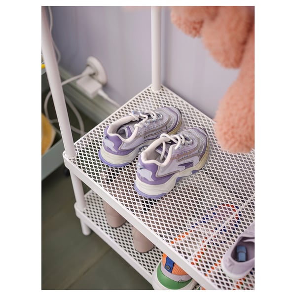 MACKAPÄR coat rack with shoe storage unit, white, 78x32x200 cm