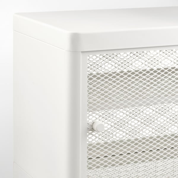 MACKAPÄR storage bench with sliding doors, white, 100x37x52 cm