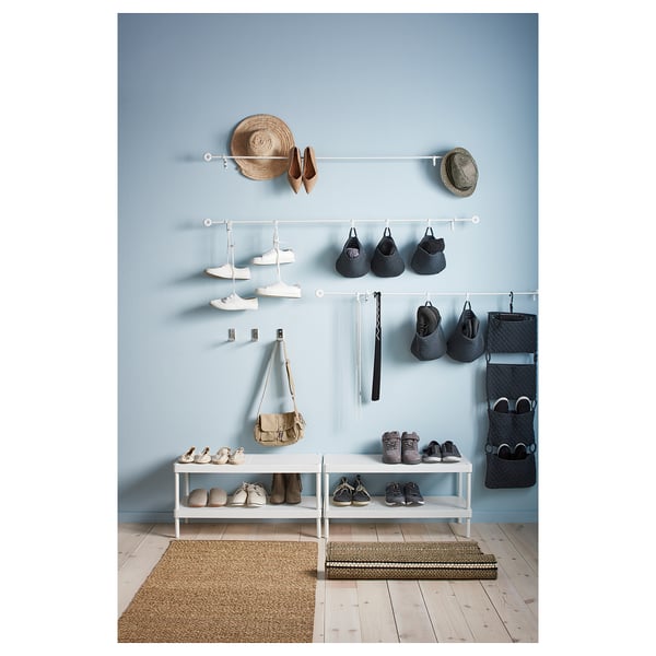 MACKAPÄR shoe rack, white, 78x32x40 cm