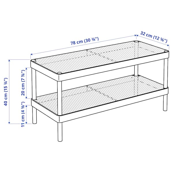 MACKAPÄR - Shoe rack, white, 78x32x40 cm