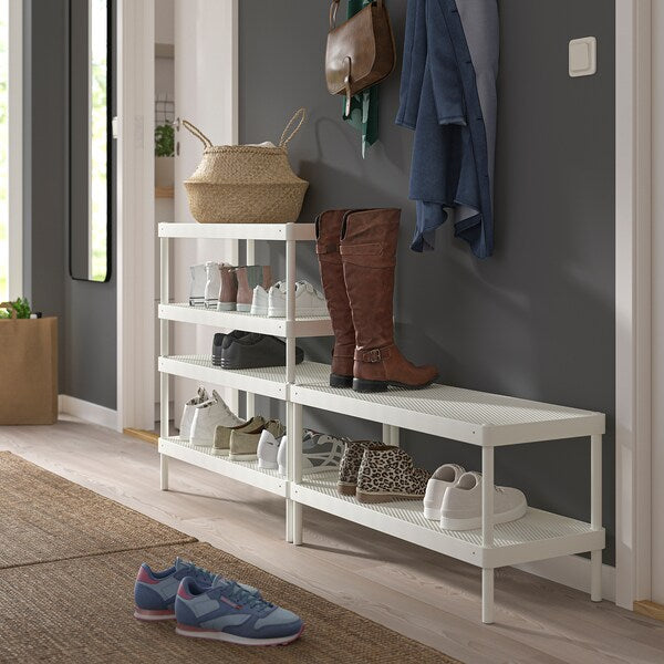 MACKAPÄR - Shoe rack, white, 78x32x40 cm