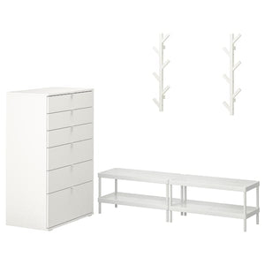 Ikea MACKAPÄR / VIHALS - Hallway furniture, set of 5, white