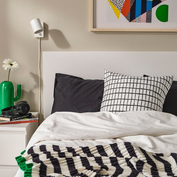 MÄSTERROT cushion cover, white/black, 50x50 cm