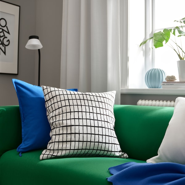MÄSTERROT - Cushion cover, white/black, 50x50 cm
