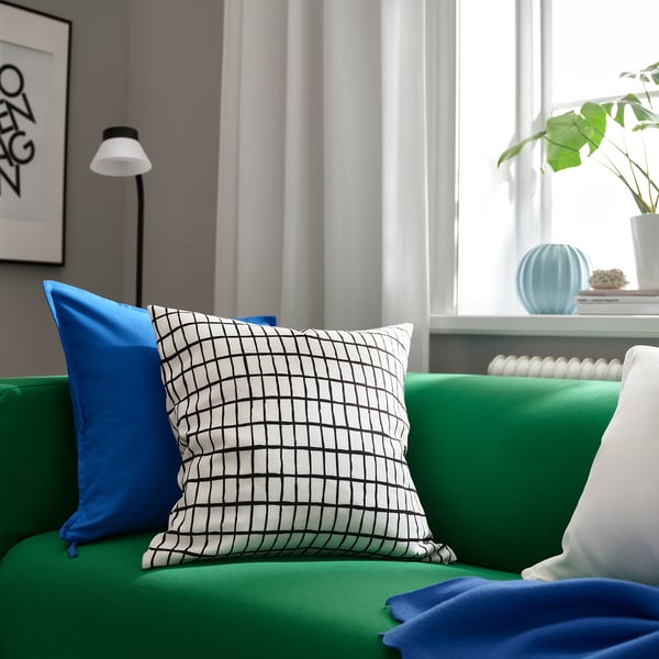 MÄSTERROT cushion cover, white/black, 50x50 cm