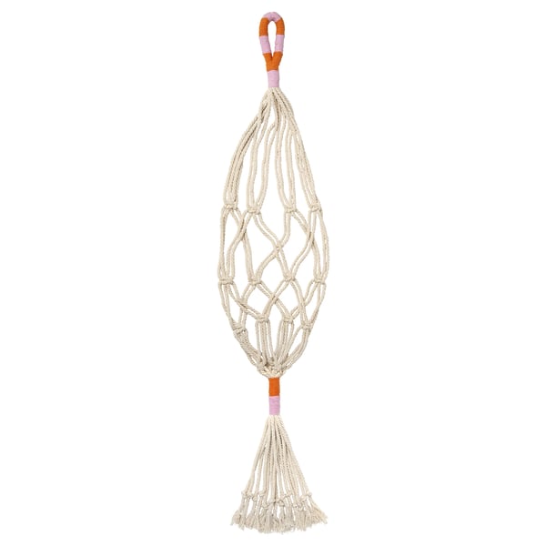 MÄVINN - MÄVINN Plant pot hanger, white/handmade