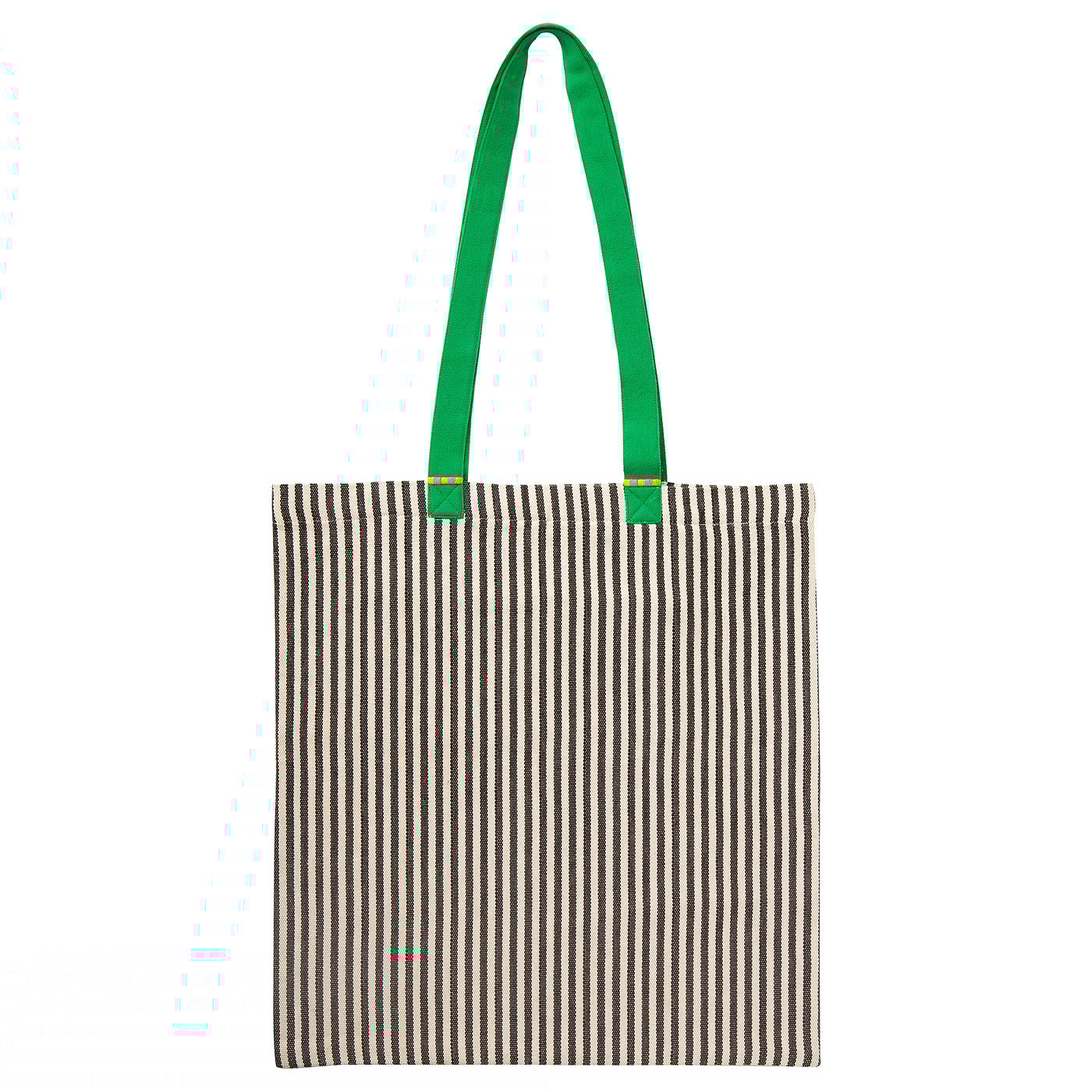 MÄVINN bag, green/stripe white/black, 40x41 cm