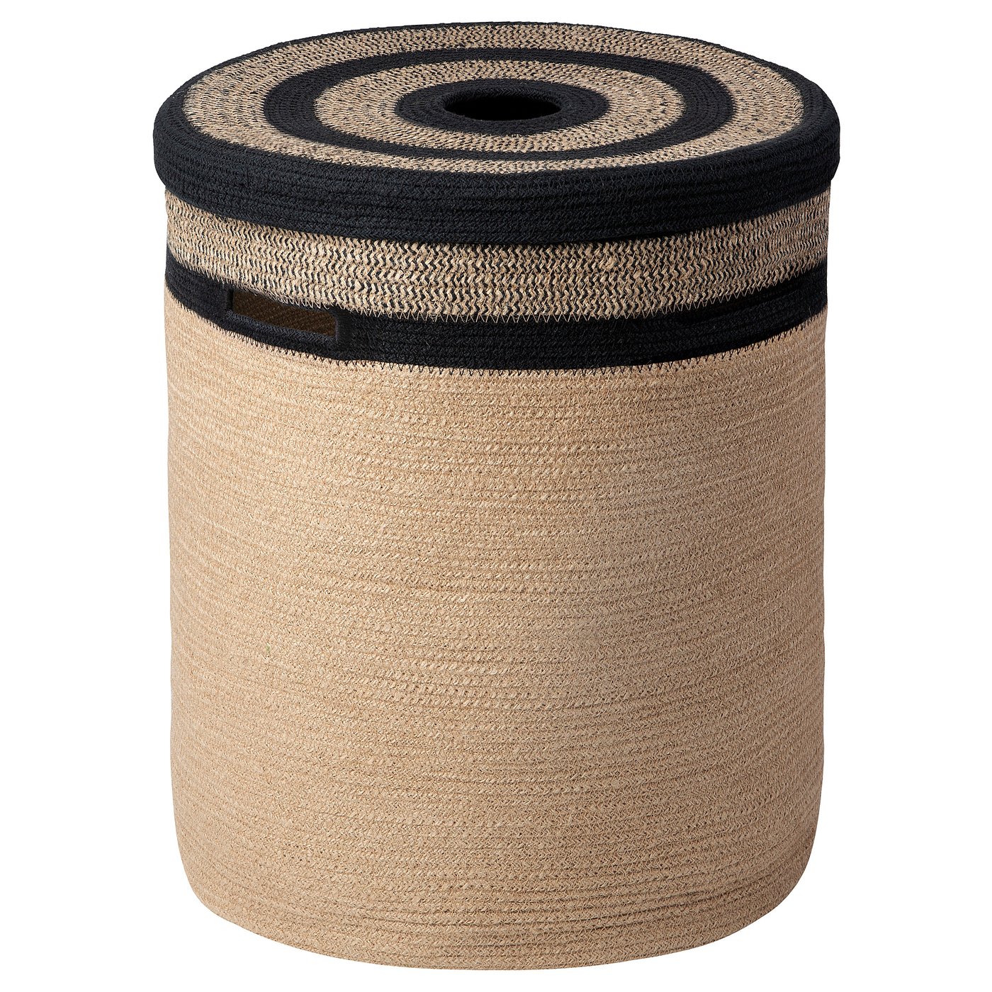 MÄVINN laundry basket, jute/cotton, 40 cm