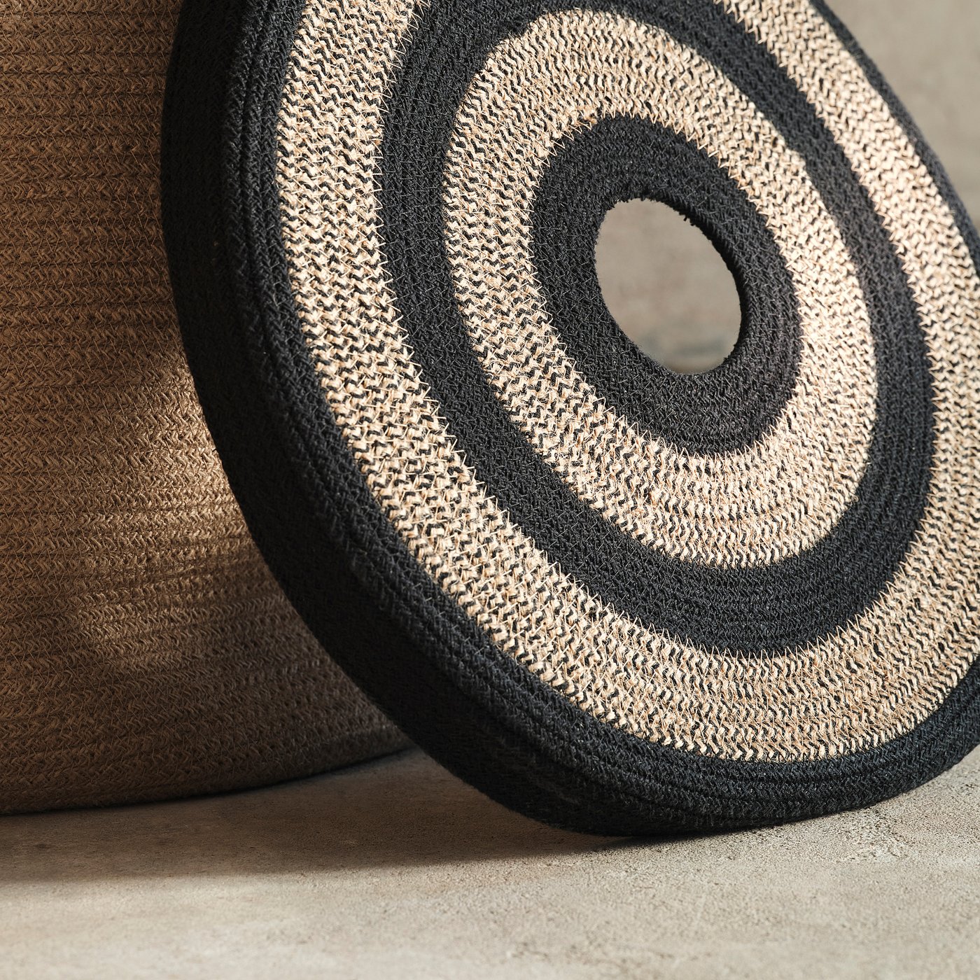 MÄVINN laundry basket, jute/cotton, 40 cm