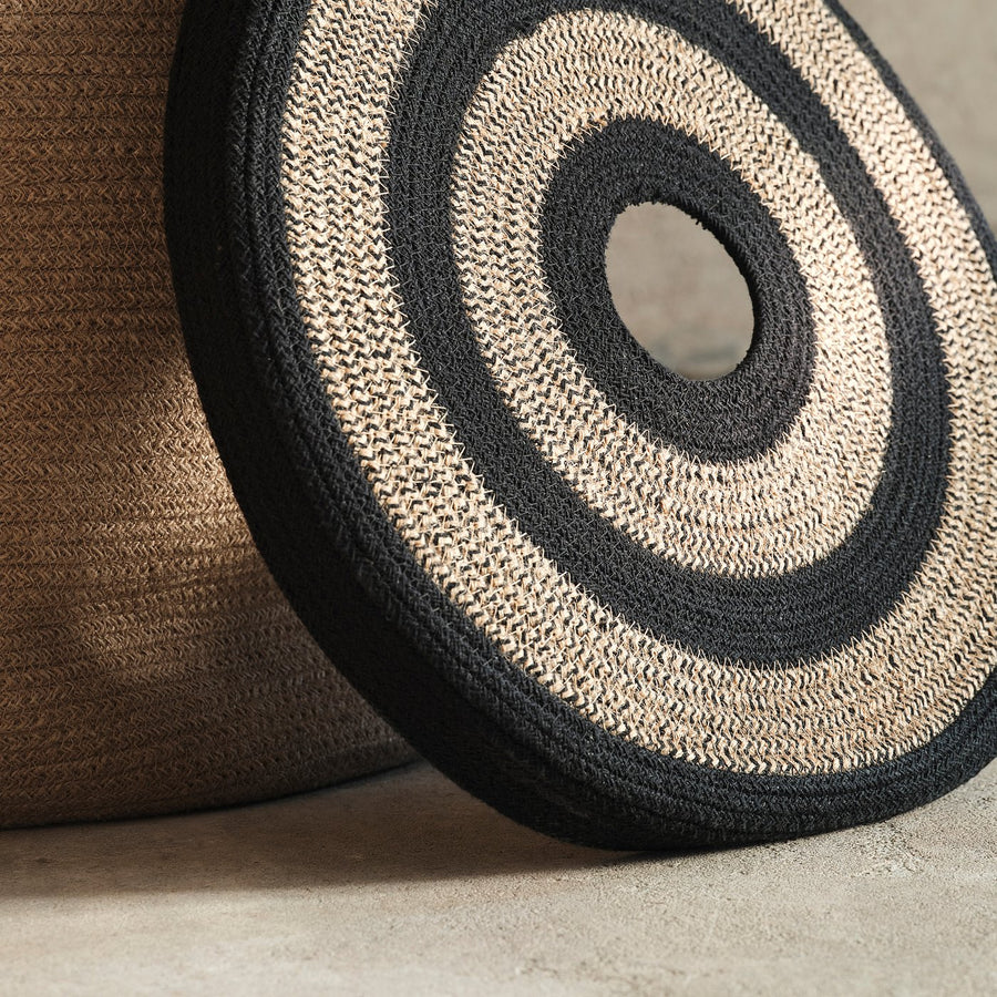 MÄVINN laundry basket, jute/cotton, 40 cm