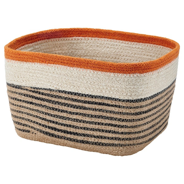 MÄVINN - Basket, patterned stripes,30x25x20 cm