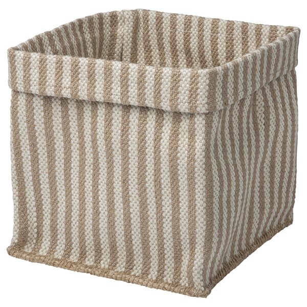 MÄVINN - MÄVINN Basket, beige/jute handmade, 30x30x35 cm