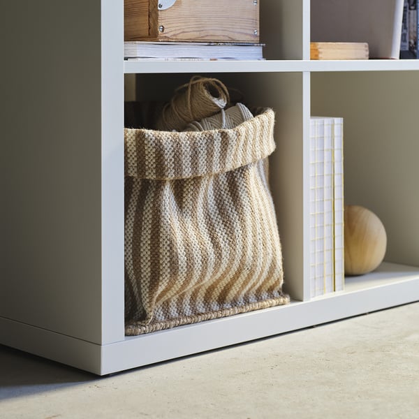 MÄVINN basket, beige/jute handmade, 30x30x35 cm