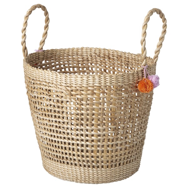 MÄVINN basket, banana fibre handmade, 28x25x33 cm