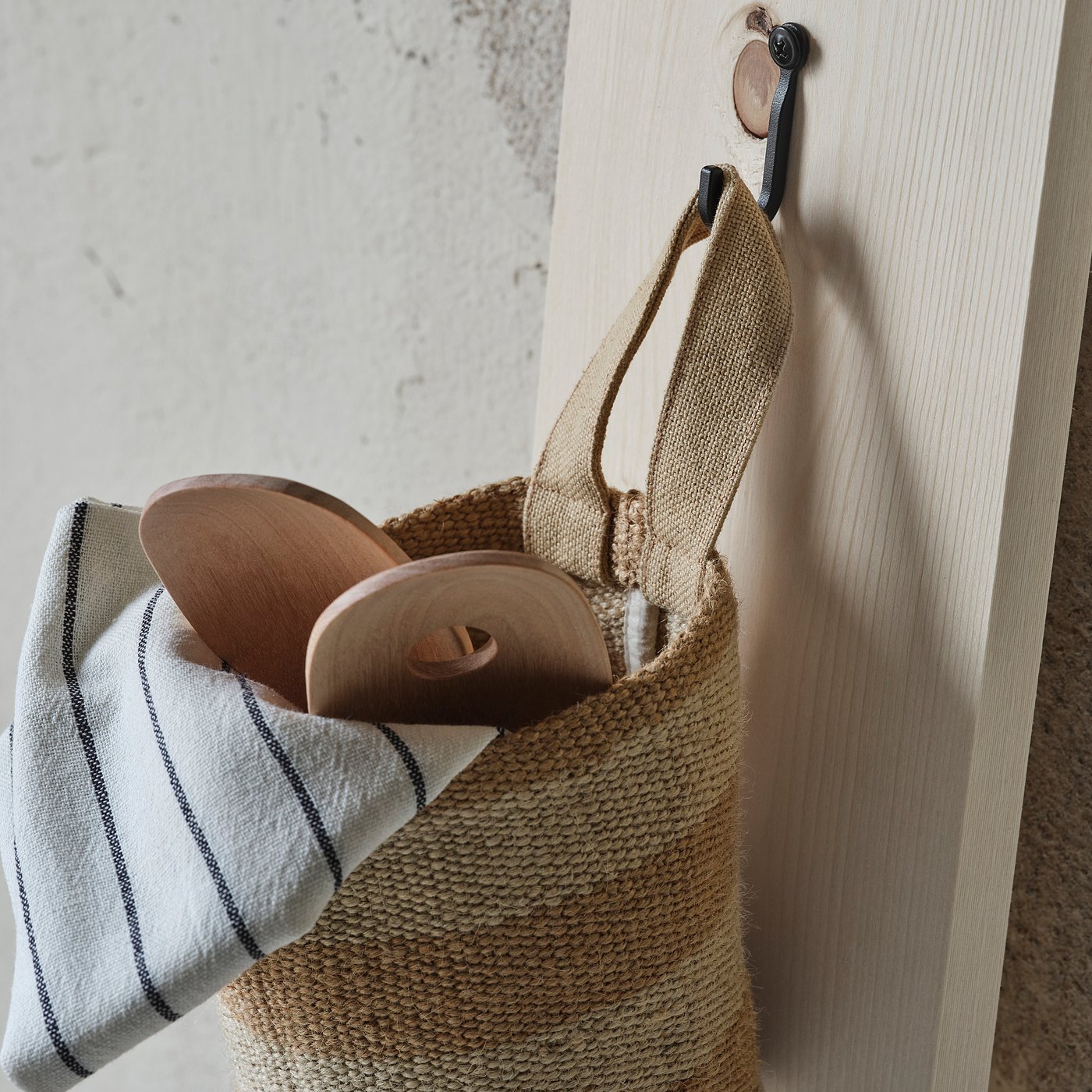 MÄVINN storage basket, jute, 12x12 cm