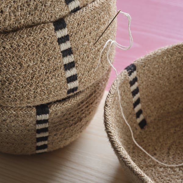 MÄVINN bread basket, jute, 28x15x8 cm