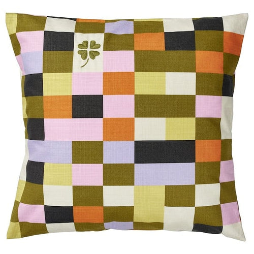 MÄVINN cushion cover, check pattern multicolour, 50x50 cm
