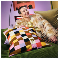 MÄVINN - Pillow cover, patterned checks,50x50 cm