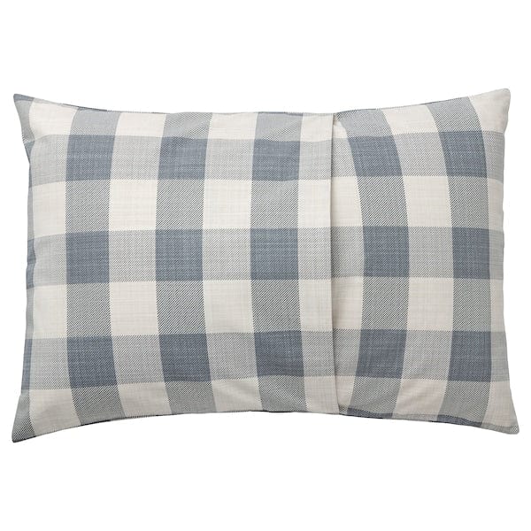 Ikea MÄVINN - Cushion cover, checked grey/red heart,40x58 cm