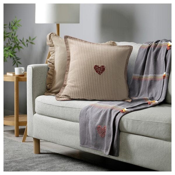 Ikea MÄVINN - Cushion cover, red beige/heart,50x50 cm