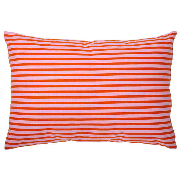 MÄVINN cushion cover, off-white black/floral pattern, 40x58 cm