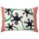 MÄVINN cushion cover, off-white black/floral pattern, 40x58 cm