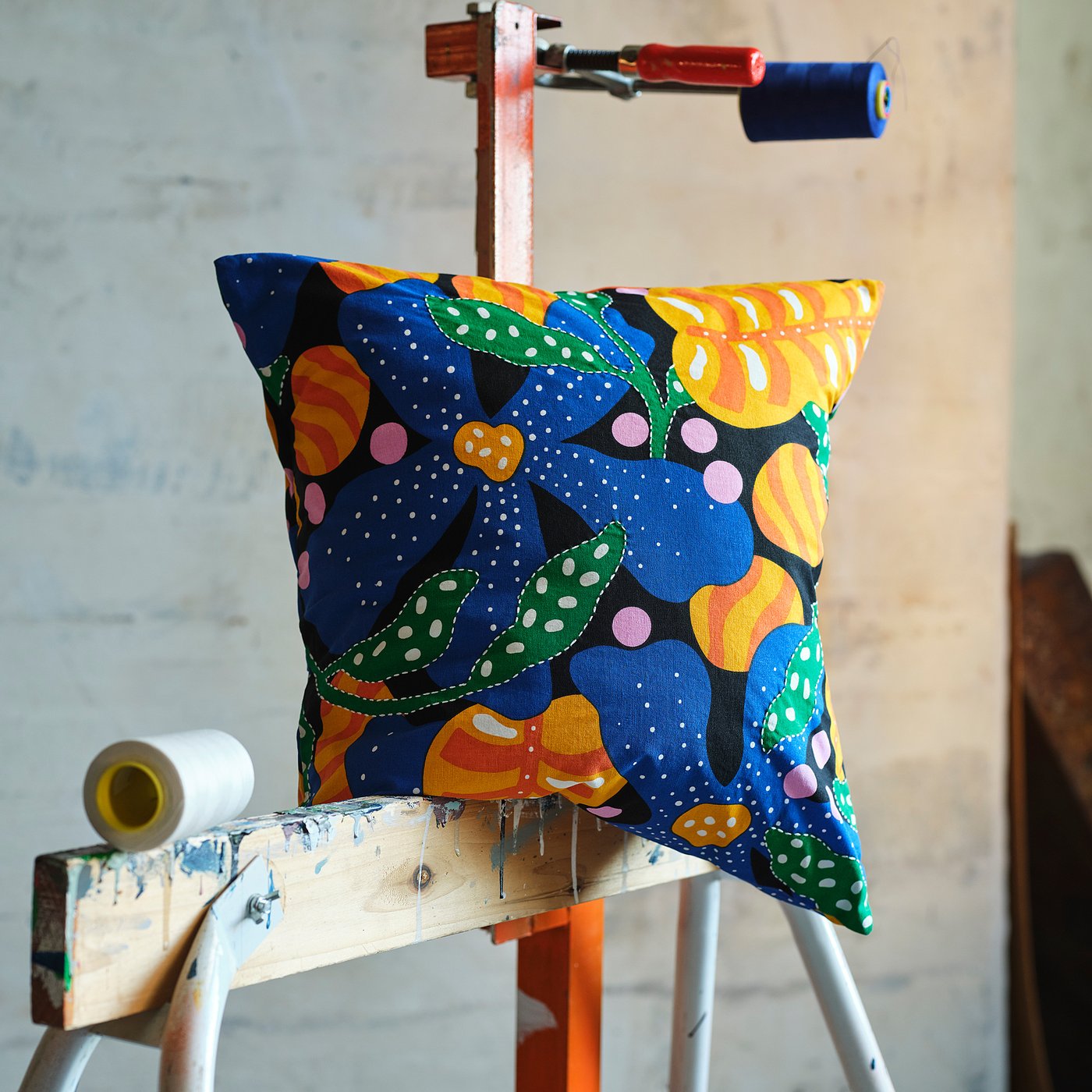 MÄVINN cushion cover, multicolour/floral pattern, 50x50 cm