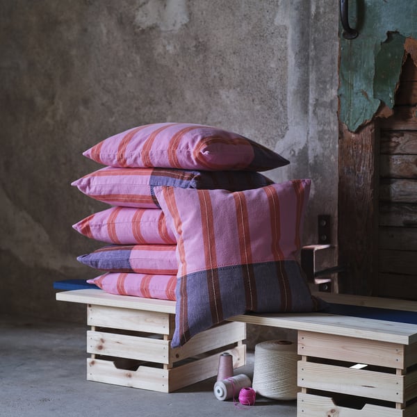 MÄVINN cushion cover, pink/orange, 50x50 cm