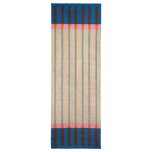 MÄVINN runner, flatwoven, beige blue/stripe, 70x200 cm