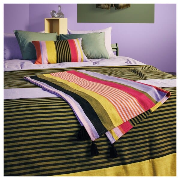 Ikea MÄVINN - Throw, striped multicolour, 110x170 cm