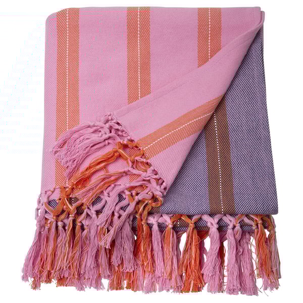 MÄVINN - MÄVINN Throw, pink/orange stripe, 110x170 cm