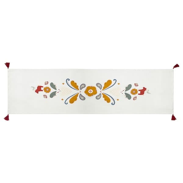 Ikea MÄVINN - Runner, white red/nappa,35x130 cm