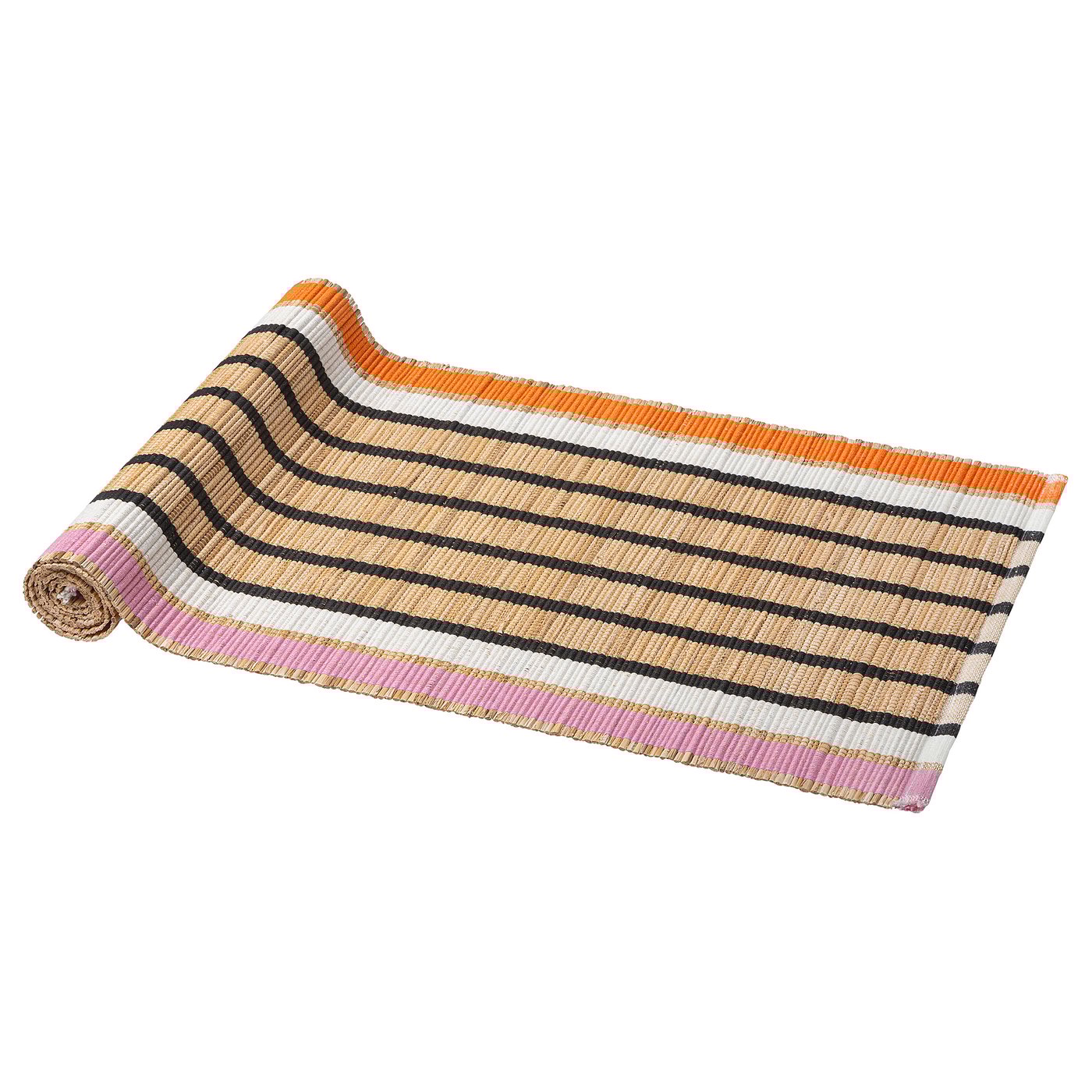 MÄVINN table-runner, banana fibre/stripe pattern, 130x35 cm