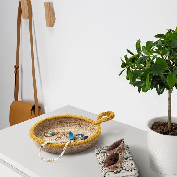 MÄVINN - Basket, set of 2, yellow jute