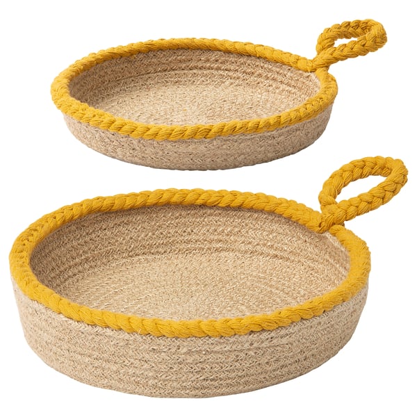 MÄVINN - Basket, set of 2, yellow jute