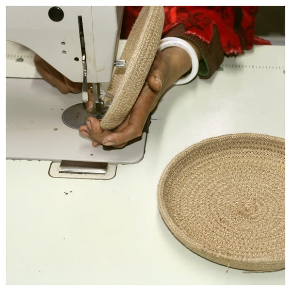 MÄVINN - Basket, set of 2, yellow jute