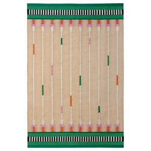 MÄVINN rug, beige/green, 170x240 cm