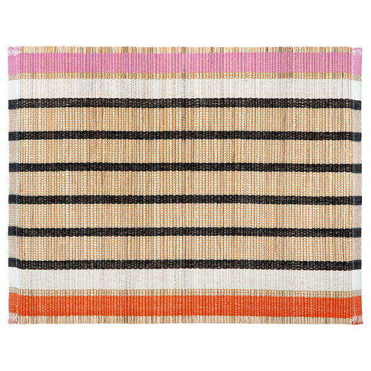 MÄVINN place mat, banana fibre/stripe pattern, 35x45 cm