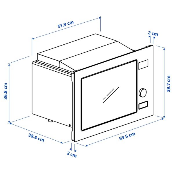 MÅGEBO microwave oven, IKEA 500 black, 59.5x39.7x46.8 cm