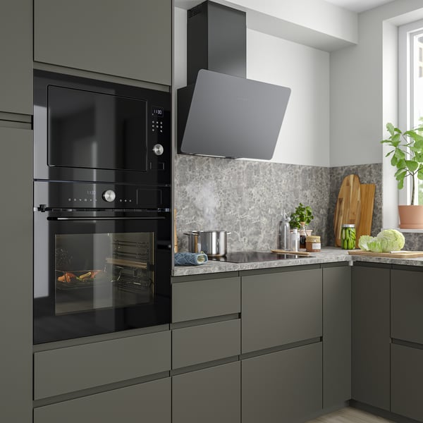 MÅGEBO microwave oven, IKEA 500 black, 150.0x59.5 cm