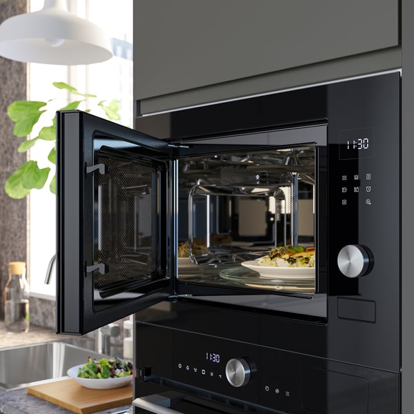 MÅGEBO microwave oven, IKEA 500 black, 59.5x39.7x46.8 cm