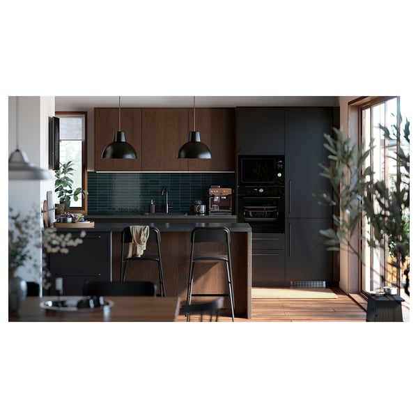 MÅGEBO forced air oven with combined steam, IKEA 500 black, 150.0x59.5 cm