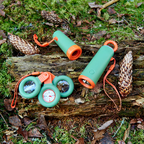 MAJBAGGE 3-piece nature exploration set, green/orange, 5.6 cm