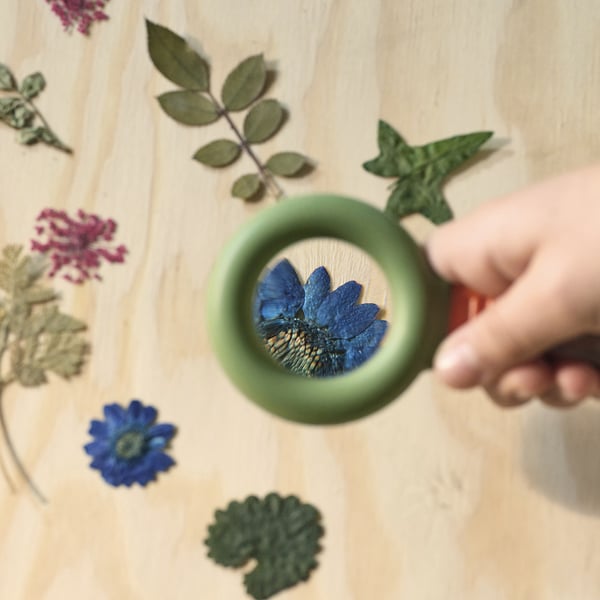 MAJBAGGE 3-piece nature exploration set, green/orange, 5.6 cm