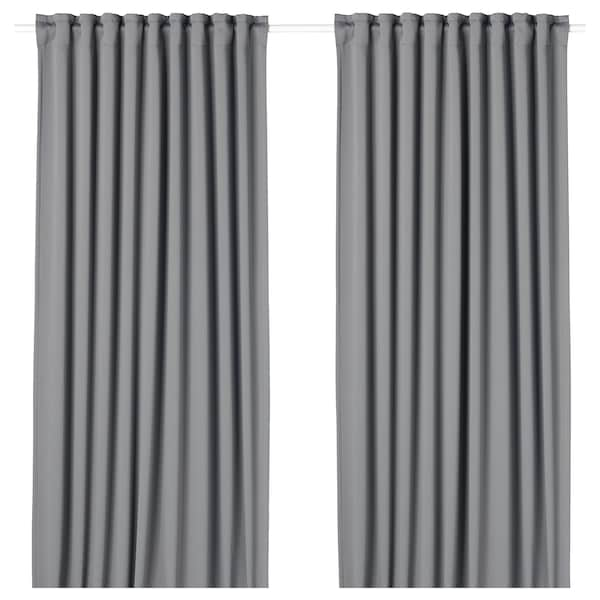 MAJGULL - Blackout curtain, 2 sheets, gray,145x300 cm