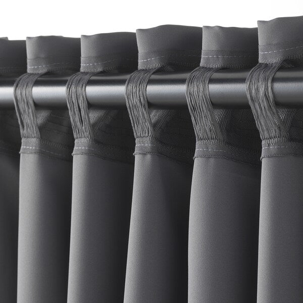 MAJGULL - Blackout curtain, 2 sheets, gray,145x300 cm