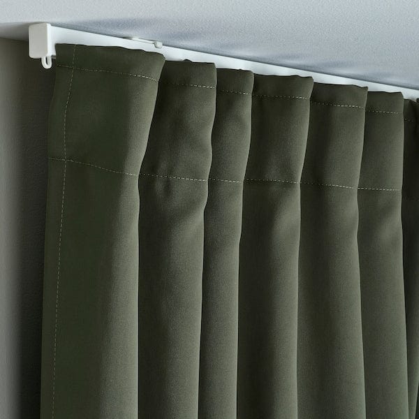 Ikea MAJGULL - Blackout curtain, 2 sheets, dark green,145x300 cm